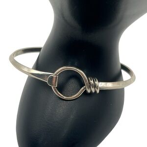 Sterling silver circle bangle bracelet Mexico